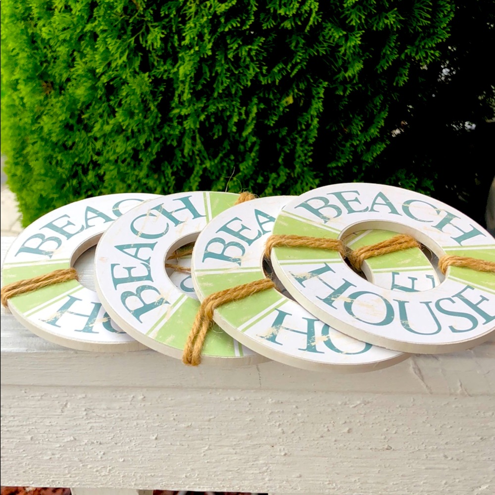 Beach House.  Door hangers. Set of 4.